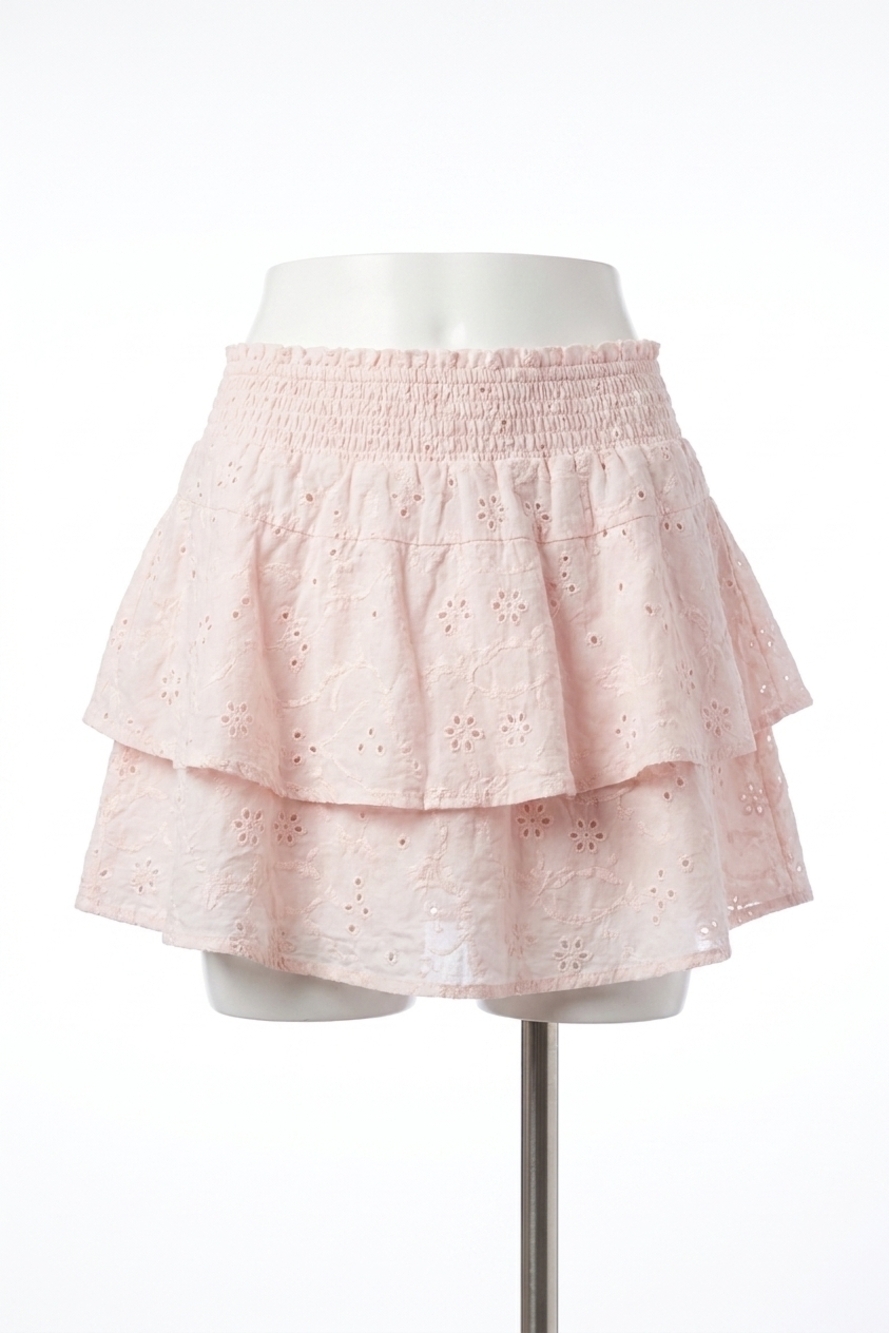 NEW BOBI short tiered skirt in ballet pink